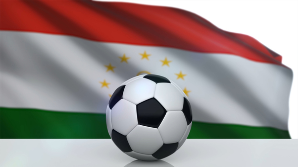 Soccer Ball with Tajikistan Flag alt