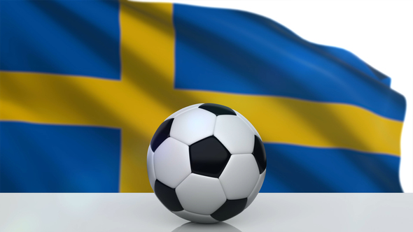 Soccer Ball with Sweden Flag alt
