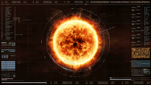 HUD Sun Solar Flare Particles 01