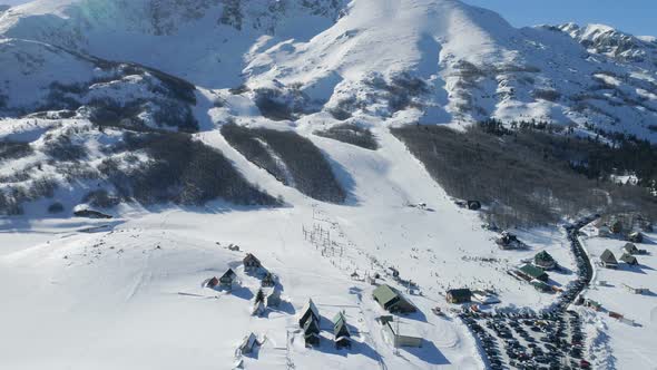 Snowy Slopes of Savin Kuk Ski Resort in Montenegro