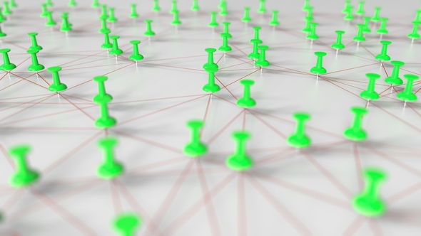 Green Pins and Threads Compose a Network alt