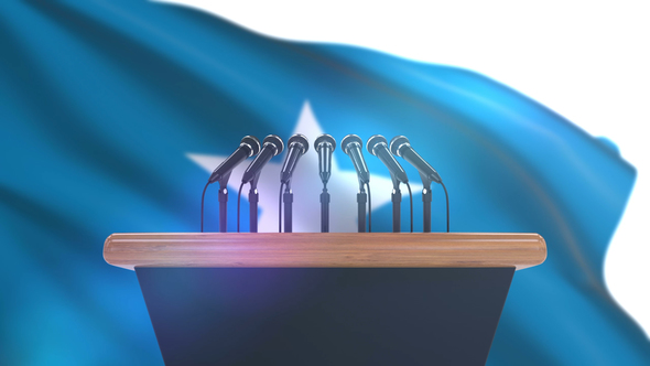 Speech Podium with Somalia Flag alt