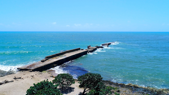 Old Breakwater From A Drone