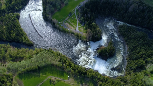 Ristafallet Waterfall in the Western Part of Jamtland