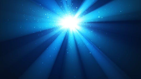 Shining Sky, Divine Radiance, Sparkles, Blue Background with Rays of Light