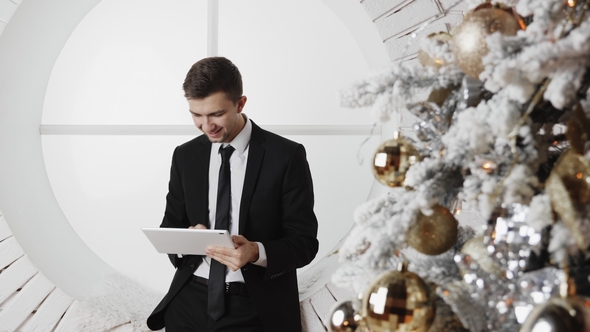 Businessman Working with Tablet PC