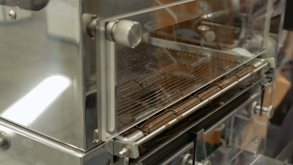 Product Conveyor Line on a Chocolate Factory