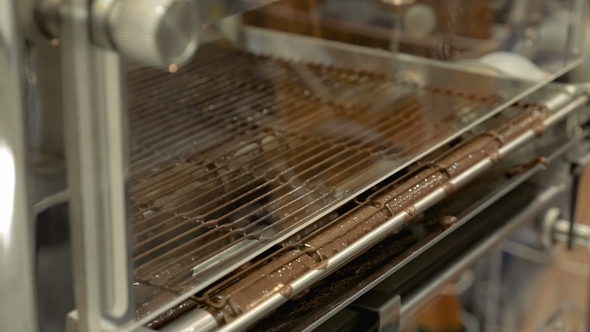 Product Conveyor Line on a Chocolate Factory