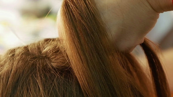 Female Model Getting Her Hair Dressed