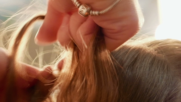 Female Model Getting Her Hair Dressed