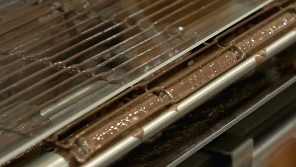 Product Conveyor Line on a Chocolate Factory