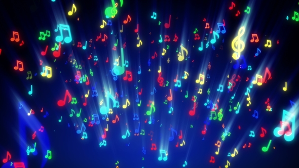Colorful Musical Notes for Music Videos