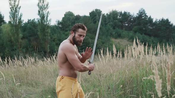 Modern Cossack Workouts with Swords in the Fields
