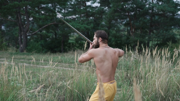 Modern Cossack Workouts with Swords in the Fields