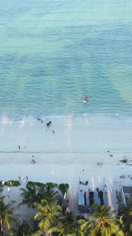 Vertical Video Boats in the Ocean Near the Coast of Zanzibar Tanzania