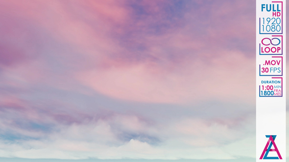 White Pink Clouds on the Bright Morning Sky