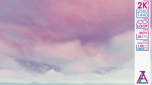 White Pink Clouds on the Bright Morning Sky alt