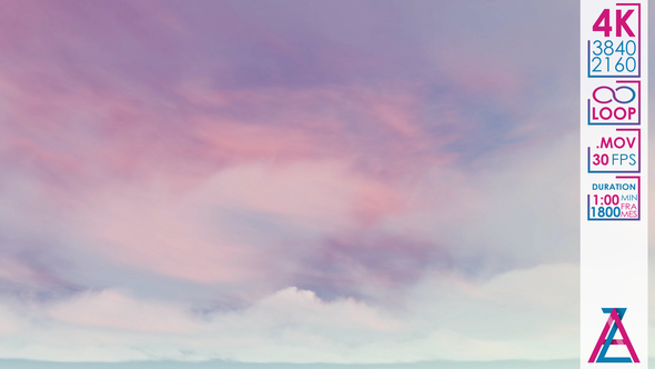 White Pink Clouds on the Bright Morning Sky