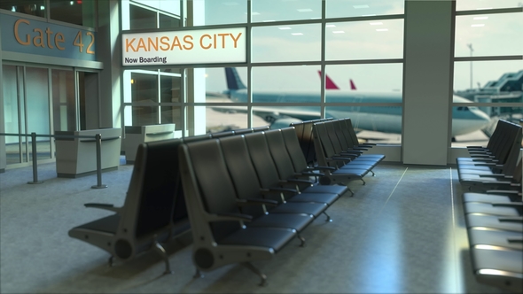 Kansas City Flight Boarding in the Airport Travelling To the United States