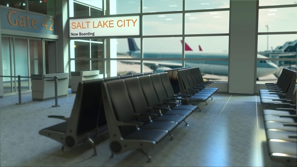 Salt Lake City Flight Boarding in the Airport Travelling To the United States alt