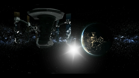 International Space Station Orbiting Earth in Virtual Reality alt