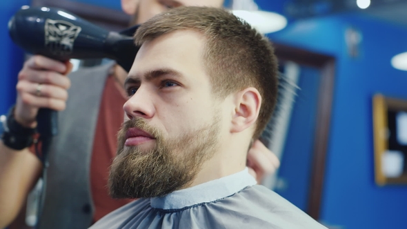 A Young Stylish Man Visits the Men's Salon