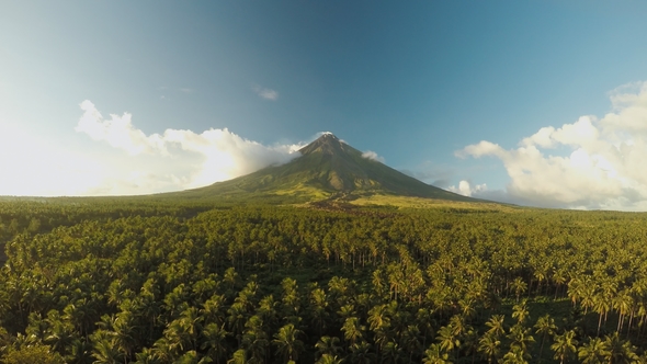 Mayon Volcano Near Legazpi City in Philippines