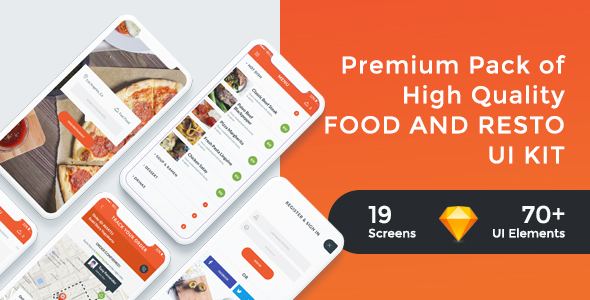 FoodRest - Food &amp; Resto UI KIT for Sketch