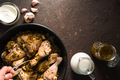 Fried pieces of chicken in a frying pan, sour cream and milk. Indian food - PhotoDune Item for Sale