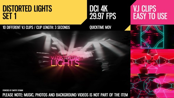 VJ Distorted Lights (4K Set 1)