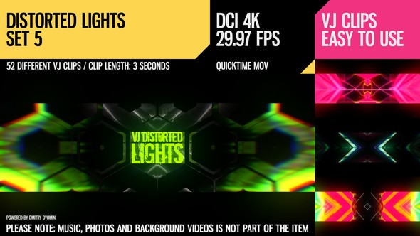 VJ Distorted Lights (4K Set 5)