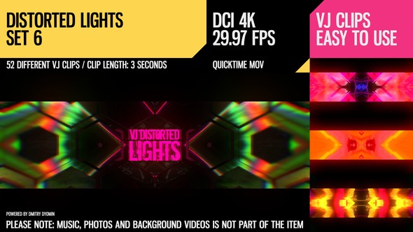 VJ Distorted Lights (4K Set 6)