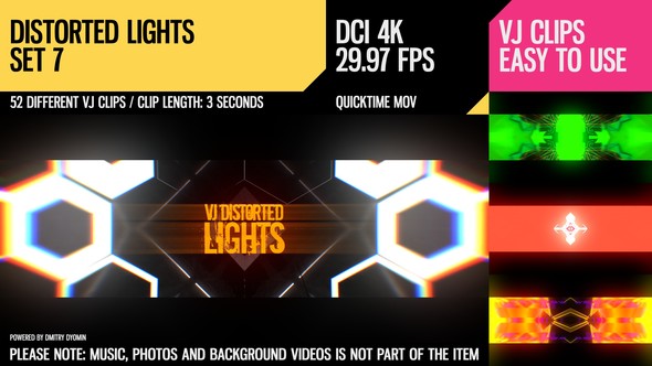VJ Distorted Lights (4K Set 7)
