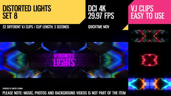 VJ Distorted Lights (4K Set 8)