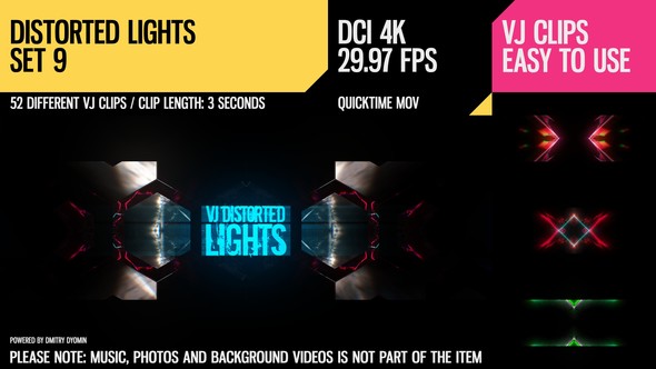 VJ Distorted Lights (4K Set 9)