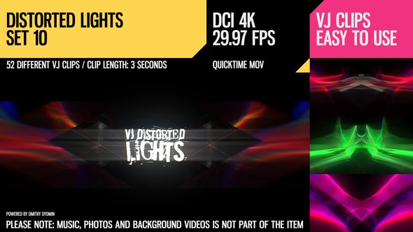 VJ Distorted Lights (4K Set 10)