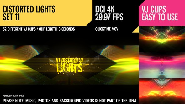 VJ Distorted Lights (4K Set 11)
