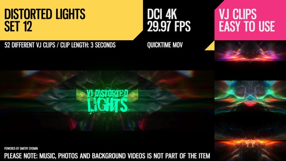 VJ Distorted Lights (4K Set 12)