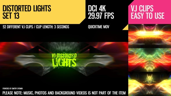 VJ Distorted Lights (4K Set 13)