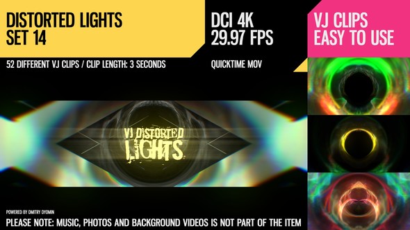 VJ Distorted Lights (4K Set 14)