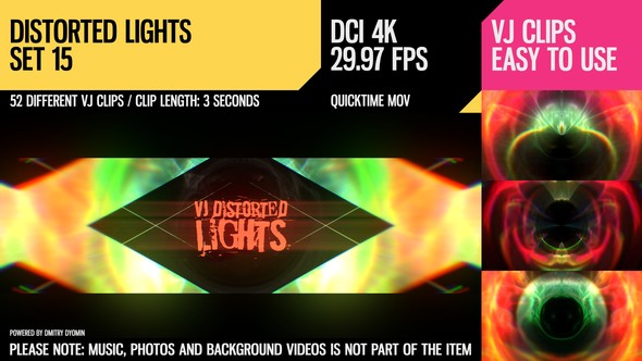 VJ Distorted Lights (4K Set 15)