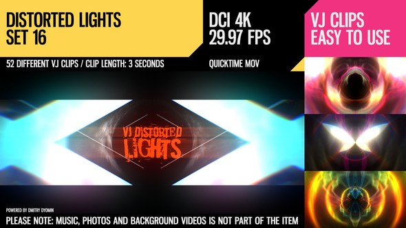 VJ Distorted Lights (4K Set 16)