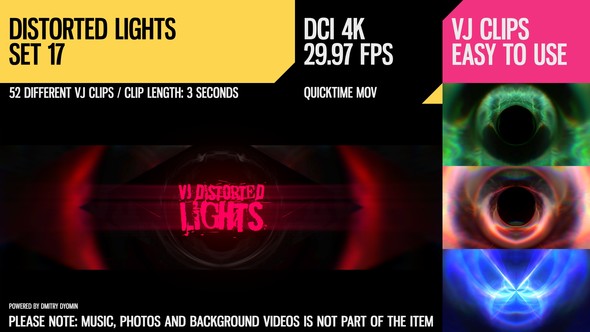VJ Distorted Lights (4K Set 17)