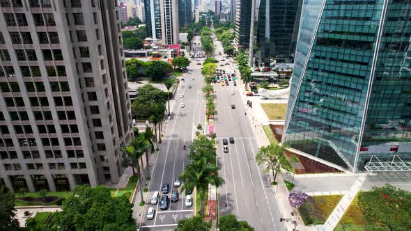 Buildings at Faria Lima Avenue at downtown district of Sao Paulo Brazil.