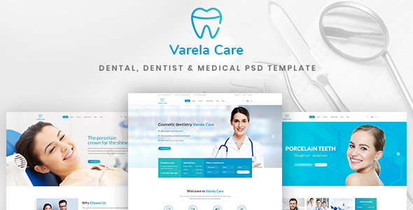 Varela Care - Dental, Dentist & Medical PSD Template