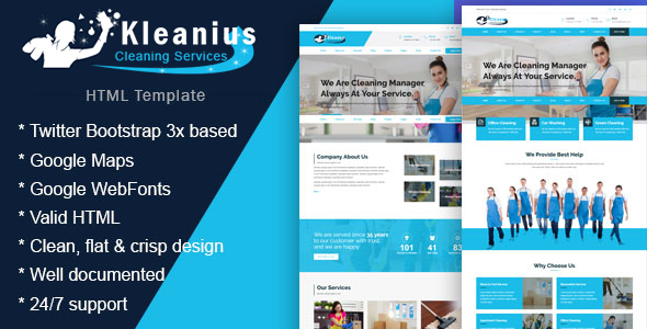 Kleanius - Cleaning Services HTML Template