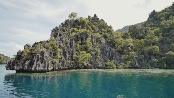 Twins Lagoon with Cliffs. Coron. Palawan. Philippines