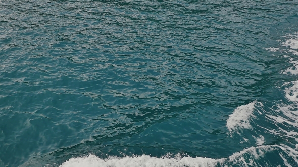 Foam Wave of the Sea Surface From the Movement of the Ferry