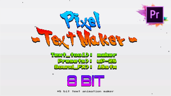 Arcade Text Maker 8bit Glitch Titles For Premiere Pro | Mogrt
