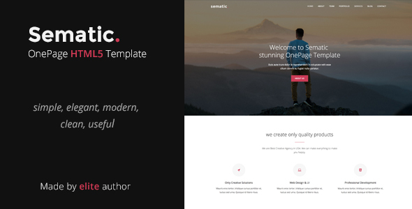 Sematic - One Page HTML5 Template